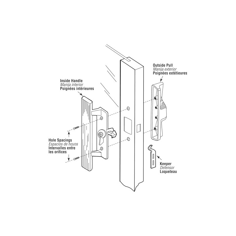Prime-Line E 2054 Stamped Steel, Sliding Patio Door Keeper (2