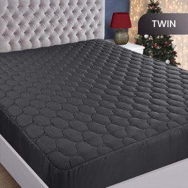 Utopia Bedding Waterproof Mattress Protector, Twin Mattress Pad, Quilted Fitted Cover Stretches up to 16 Inches Deep (Grey)