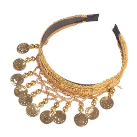 zaoalife Hair Chain, Belly Dance Hair Hoop, Head Chain, Belly Dance Hairband, Gold Headpiece, Sequin Head Chain Jewelry Shining Head Accessories