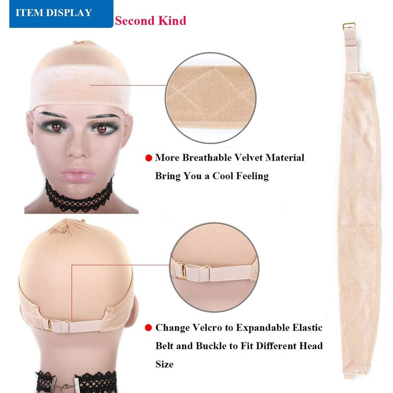 Bandas de agarre para peluca para mujer, 2 piezas de
