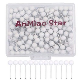 AnMiao Star 200 PCS 1/8 Inch Map Tacks (White)