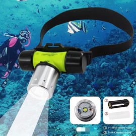 Diving Light, High Brightness, LED Headlight, Underwater Headlight, Waterproof, Diving, Mountain Climbing, 800 Lumens, Practical Lighting Up to 7 Hours, 30 Meters, 3 Modes, Equipped with High Brightness LED, 18650/AAA