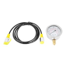 Akozon Hydraulic Hose Test Point Coupling M16*2-BSP1/4 + 0~600BAR/8500PSI Gauge+ Hose hydraulic pressure gauge kit