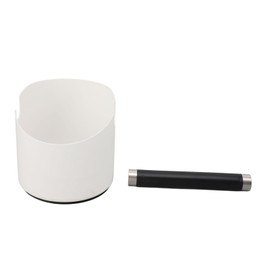 Stainless Steel Coffee Grounds Knock Box Coffee Knock Box with Removable Knock Bar 114mm 4.5 Inch Diameter White