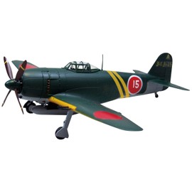 Aoshima Bunka Kyozai 1/72 Aircraft Series No. 9 Shiden Type 21 N1K2-J Plastic Model, Molded Color