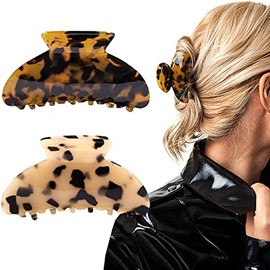 2 pinzas para el pelo plátano, diseño de carey de celuloide francés