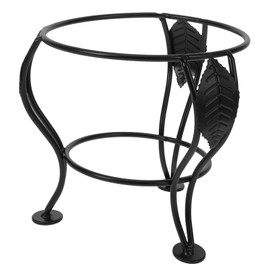 Kisangel Gazing Globe Stand, Iron Gazing Ball Stand Garden Ball Ring Base Metal Garden Sphere Stands Flowerpot Holder for Gazing Ball Garden Decoration Black