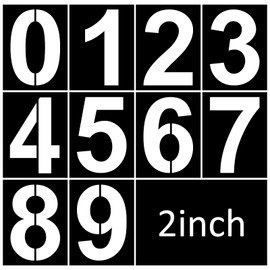 Denylo pro 2 Inch Plastic Number Stencils - Reusable Digital Templates for Cake, Address, Painting