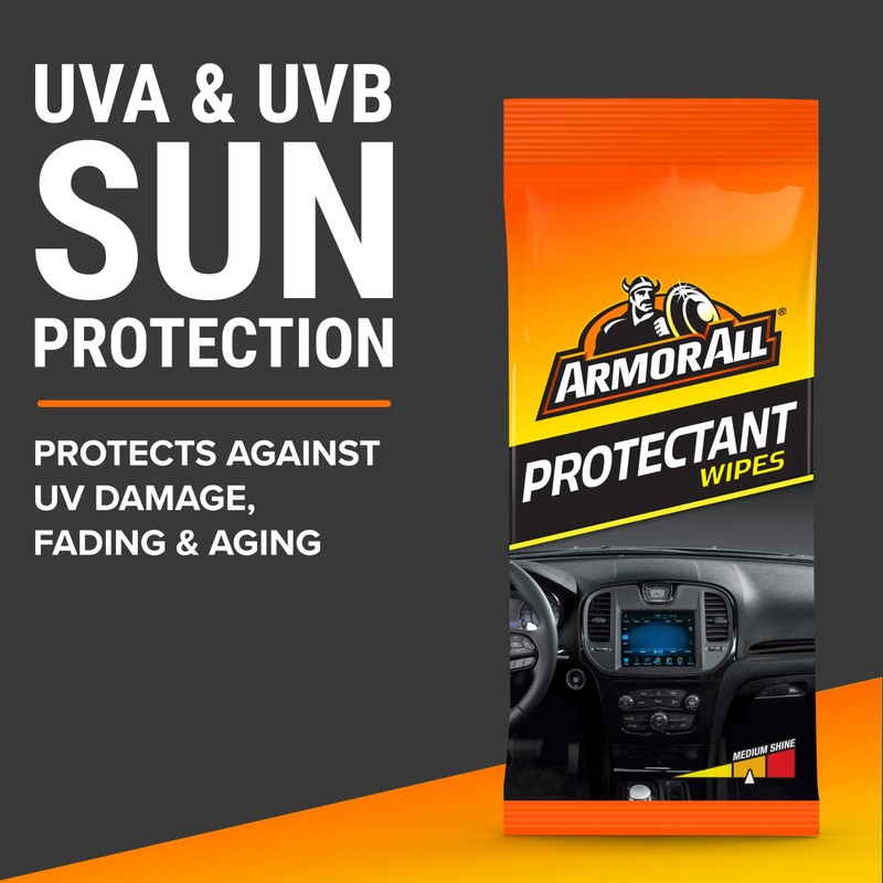 Armor All Car Protectant Wipes, Interior Car Wipes with UV