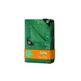 BeGrit 50% 6x13 ft Shade Cloth with Grommets Garden Sun Mesh Sunblock UV Resistant Net for Garden Cover Flowers,Patio Plants,Chicken Coop,Greenhouse(Green)