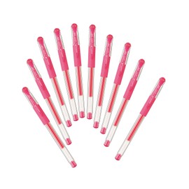 Uni-Ball Signo Snap Cap Gel Ink Ballpoint Pen, 0.38mm Extra Fine Point, Baby Pink Ink, Y.UM151A.68, Pack of 10