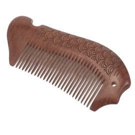 FRCOLOR Wooden Hair Detangling Comb Portable Fine Tooth Massage Comb Decorative Fish Shape Design Sandalwood Compact for Travel for Men Women