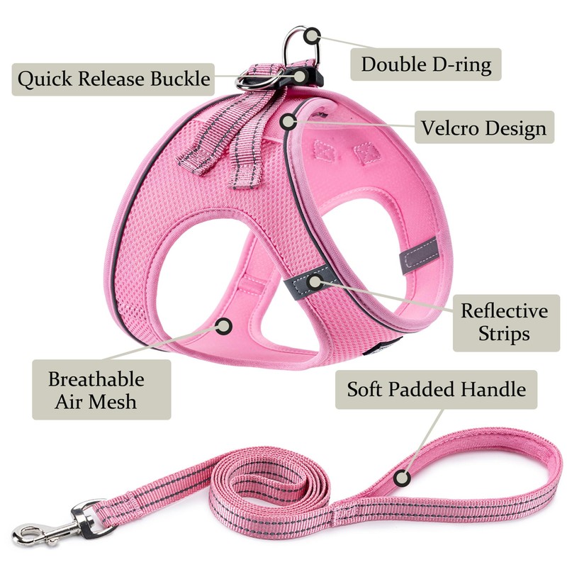 BOOMIBOO Dog Harness with Leash Set, No Pull Adjustable Reflective
