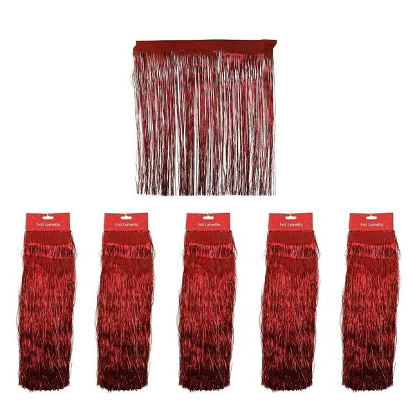 SRV Hub® Pack of 5 Christmas Hanging Traditional Foil Lametta,