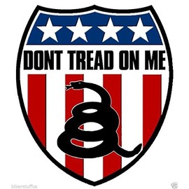 Don't Tread ON ME Bumper Sticker/Decal Shield American Flag Shield Bumper Sticker