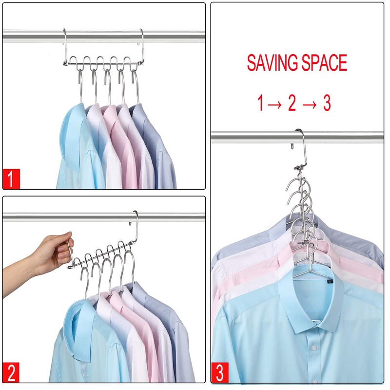 Bloberey Space Saving Hangers 6x2 Slots Metal Magic Cascading Hanger