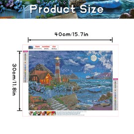 SUGSHYN Diamond Painting Diamond Painting Adult 5D DIY Pictures Landscape Kits for Decoration Living Room Wall Decoration Bedroom 40 x 30 cm