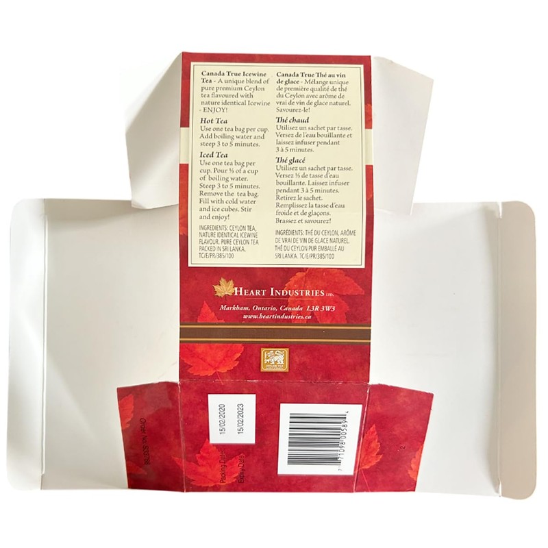 Canada True Icewine Tea, 25 Tea Bags, 50g (1.75oz), Product