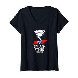 Womens Gallatin Tennessee Strong V-Neck T-Shirt