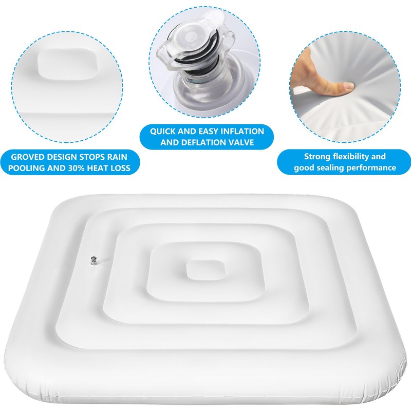 Tlswshsy 4.2Ft Inflatable Hot Tub Cover- Energy Saving Lid for