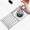 Neodrain 4-Inch Square Shower Drain with Removable Quadrato Pattern Grate,
