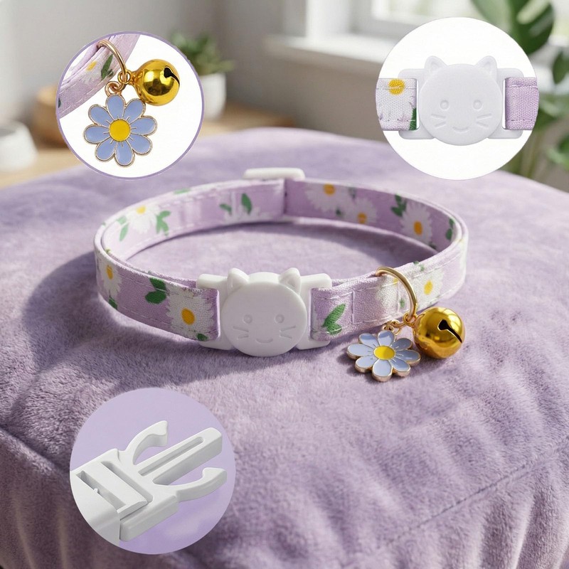 REDANHA 3 Pcs Cat Collar with Bell and Charm, Cute