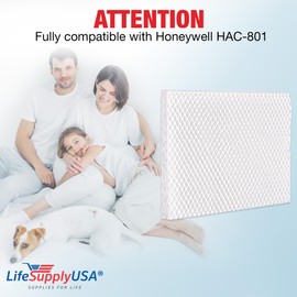 LifeSupplyUSA Humidifier Filter Replacement Pad Compatible for Honeywell HAC-801