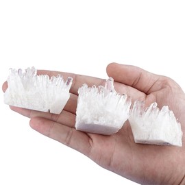 Nupuyai Natural Clear Quartz Crystal Cluster Stone Specimen Irregular Raw Rock Crystal Geode Home Decor for Healing/Meditation/Collection, 0.11-0.22 lb