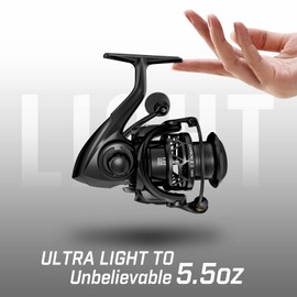 Piscifun Carbon X II Spinning Reels, Light to 5.5oz, Upgrade Spinning Fishing Reel, Carbon Frame and Rotor, 5.2:1, 10+1 Double Shielded BB, Smooth Powerful Freshwater and Saltwater Fishing Reel-1000