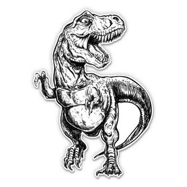 T-rex Dinosaur Angry - 8" Vinyl Sticker - for Car Laptop I-Pad - Waterproof Decal