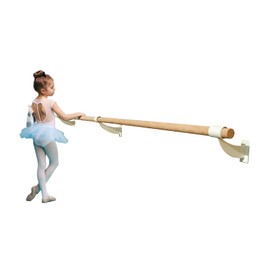 Ballet Barre Single Bar 8 FT Long 1.5” Diameter White for Kids and Adults Wall Mounted | Fixed Height Ballet Barre Traditional Wood | Home/Studio Ballet Bar, Dance Bar, Stretch Bar, Dancing/Stretching
