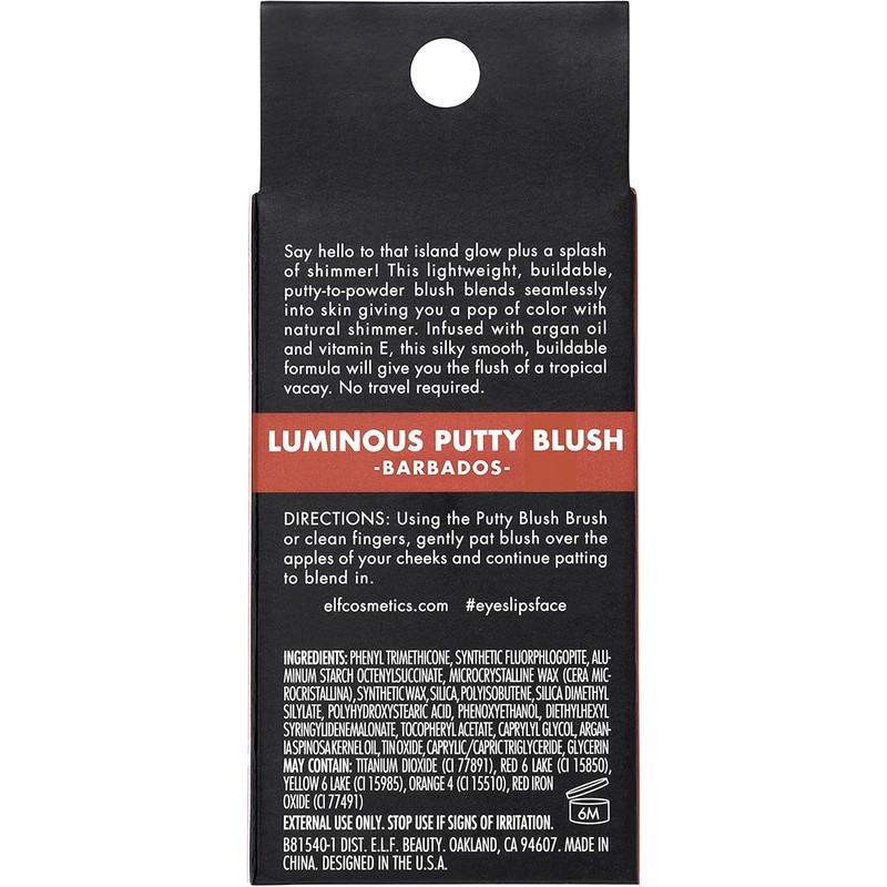 e.l.f. Luminous Putty Blush, Putty-to-Powder, Buildable Blush With A Subtle