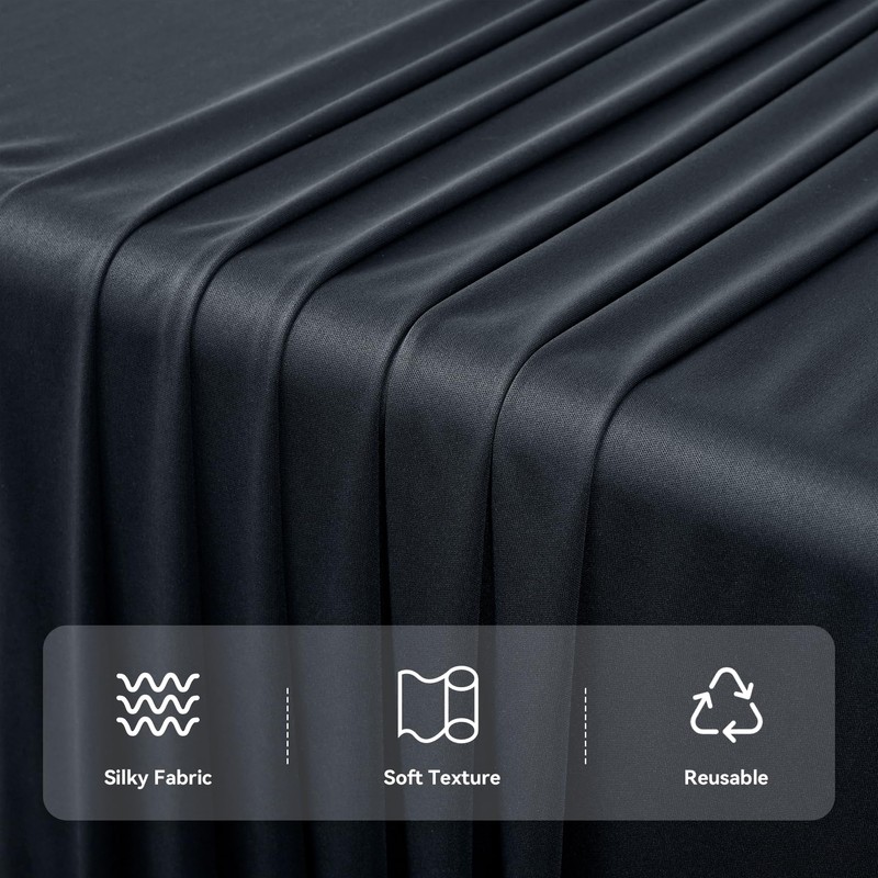 20ftx20ft Black Backdrop Ceiling Drapes,4Panels 20ft Height Wrinkle Free Tent