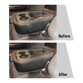 Priprilod Black Leather Center Console Jump Armrest Cover Fit for Chevy Silverado Tahoe Suburban Avalanche GMC Sierra Yukon XL 2007 2008 2009 2010 2011 2012 2013 with Zipper Design(only Leather)