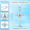 925 Sterling Silver Cross Birthstone Necklace for Women Cross Water