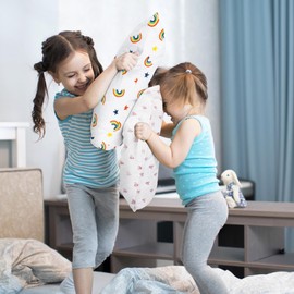 Baby Toddler Cot Bed Pillowcases 40cm x 60cm, 2 Pack 100% Soft Cotton Pillow Cover for Boys Girls Bedding, Envelope Style Travel Pillow Case