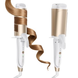 Dual-Voltage Curling Iron: 110V-240V 2 Inch Ceramic Large Barrel 2-in-1 Curling Iron for Shoulder Length Hair - Europe Travel for Loose Waves with Clamp