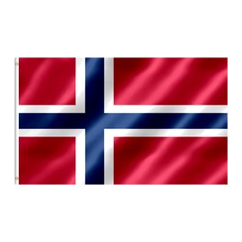Norway Flag 90 x 150 cm Norwegian Flag with Brass Eyelets for Sports Events, Parties, Parades, Outdoor Decoration