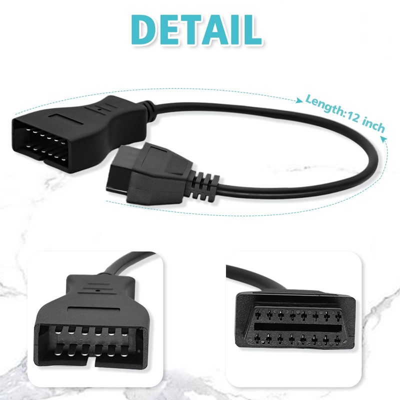AMHTDOL OBD1 to OBD2 Adapter Fit for GM 12Pin Obd1