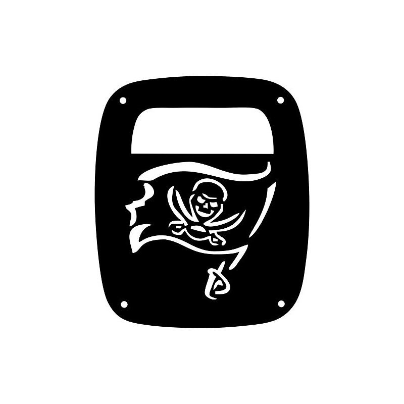JeepTails Pirate Flag Tail lamp Light Covers Compatible with Jeep