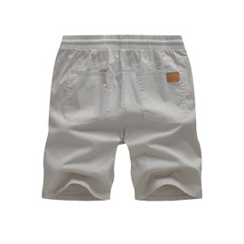 Jmierr Men's Summer Chino Shorts, Cotton, Elastic Waist, with Pockets, D Grey