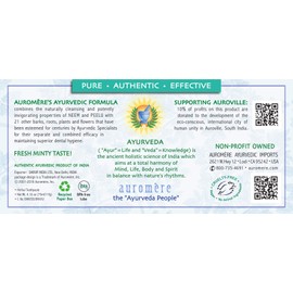 Auromere Ayurvedic Herbal Toothpaste, Fresh Mint - Vegan, Natural, Non GMO, Flouride Free, Gluten Free, with Neem & Peelu (4.16 oz), 5 Pack