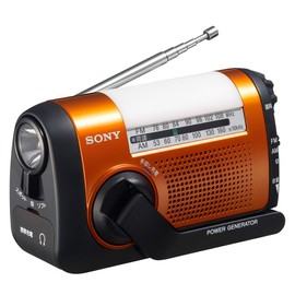 Sony Disaster-Proof Radio ICF-B09: FM/AM/Wide FM Compatible, Hand-Crank Charging Compatible, Orange ICF-B09 D