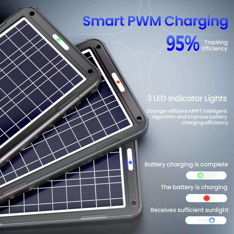 POWOXI 12V 12W Solar Car Battery Trickle Charger Maintainer with