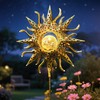 TAKE ME Sun Solar Lights Outdoor Waterproof Metal Garden Stakes