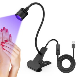 Mini UV Lamp for Nails, 5W UV Lamp for Gel Nails, Small UV Lamp for Nails, USB Powered, Flexible Arm and 360° Rotation Function - Ideal for Professional and Home Use, UV Lamp Resin