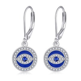 VONALA Evil Eye Earrings for Women Evil Eyes Earrings Dangle Sterling Silver Leverback Earrings Evil Eye Jewelry Gifts Birthday