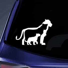 Bargain Max Decals Lion Family Generations Sticker Decal Notebook Car Laptop 5.5" (White)