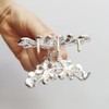 Pinzas de mandíbula de pelo vintage plateadas con diamantes de