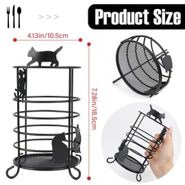 DOERDO Kitchen Utensil Holder for Countertop Spoon Holder, Pen Bucket Makeup Brush Cup Pen Holders for Desk, 4x4x7.3 Inch